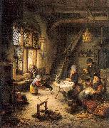 Ostade, Adriaen van Peasant Family in an Interior Spain oil painting artist
